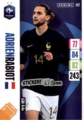 Cromo Adrien Rabiot - England 2024 Tournament Edition. Adrenalyn XL
 n. 117 - Panini