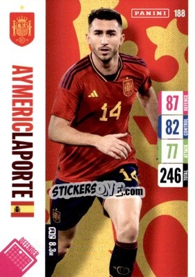 Sticker Aymeric Laporte - England 2024 Tournament Edition. Adrenalyn XL
 n. 188 - Panini
