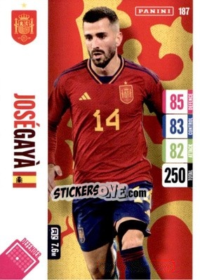 Figurina Jose Gaya - England 2024 Tournament Edition. Adrenalyn XL
 n. 187 - Panini