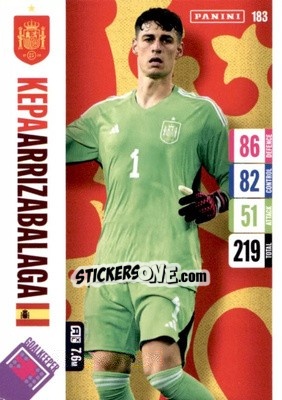 Cromo Kepa Arrizabalaga - England 2024 Tournament Edition. Adrenalyn XL
 n. 183 - Panini