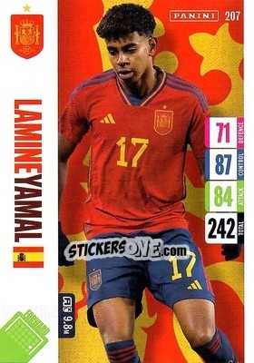 Figurina Lamine Yamal - England 2024 Tournament Edition. Adrenalyn XL
 n. 207 - Panini