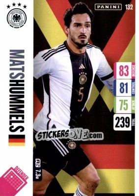 Figurina Mats Hummels - England 2024 Tournament Edition. Adrenalyn XL
 n. 132 - Panini
