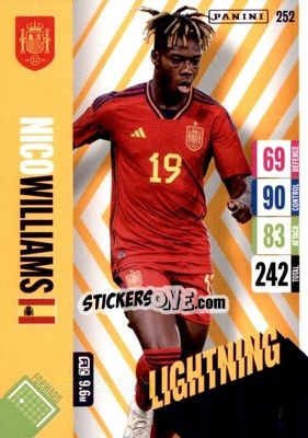 Cromo Nico Williams - England 2024 Tournament Edition. Adrenalyn XL
 n. 252 - Panini