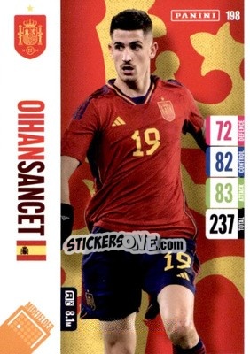 Cromo Oihan Sancet - England 2024 Tournament Edition. Adrenalyn XL
 n. 198 - Panini
