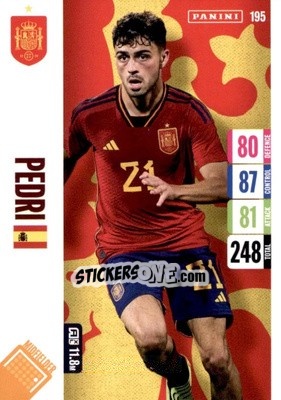 Sticker Pedri - England 2024 Tournament Edition. Adrenalyn XL
 n. 195 - Panini