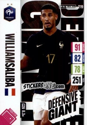 Sticker William Saliba - England 2024 Tournament Edition. Adrenalyn XL
 n. 219 - Panini