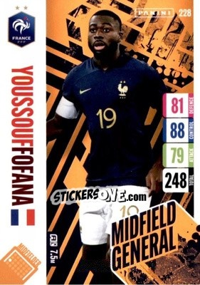 Sticker Youssouf Fofana - England 2024 Tournament Edition. Adrenalyn XL
 n. 228 - Panini