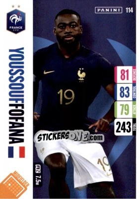 Sticker Youssouf Fofana - England 2024 Tournament Edition. Adrenalyn XL
 n. 114 - Panini