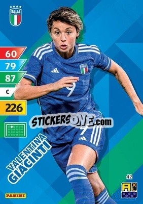 Cromo Valentina Giacinti - Azzurri 2024. Adrenalyn XL
 n. 42 - Panini