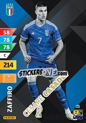 Figurina Cesare Casadei - Azzurri 2024. Adrenalyn XL
 n. 61 - Panini