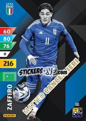 Sticker Matteo Cancellieri - Azzurri 2024. Adrenalyn XL
 n. 71 - Panini