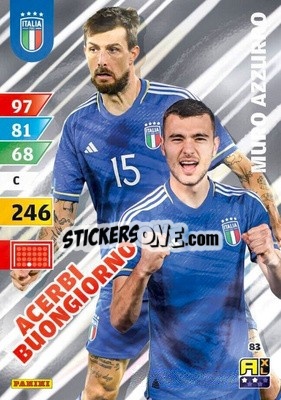 Figurina Buongiorno / Acerbi - Azzurri 2024. Adrenalyn XL
 n. 83 - Panini