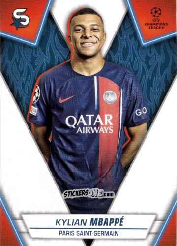 Sticker Kylian Mbappé - UEFA Club Competitions Superstars 2023-2024
 n. 111 - Topps
