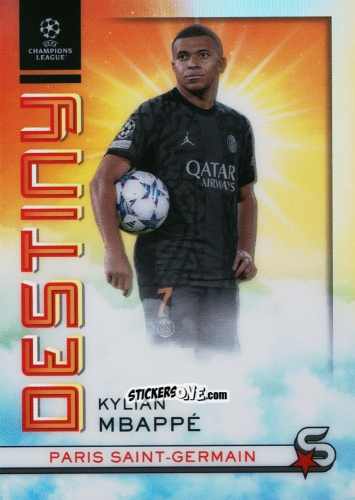 Sticker Kylian Mbappé - UEFA Club Competitions Superstars 2023-2024
 n. DE-4 - Topps