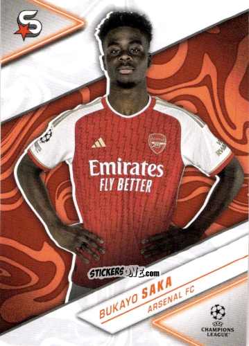 Figurina Bukayo Saka - UEFA Club Competitions Superstars 2023-2024
 n. 10 - Topps