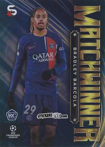 Sticker Bradley Barcola - UEFA Club Competitions Superstars 2023-2024
 n. MW-4 - Topps