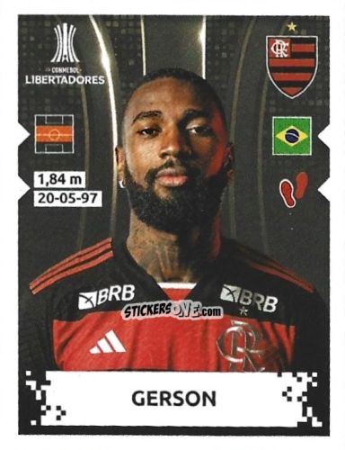 Figurina Gerson - Conmebol Copa Libertadores 2024 n. 107 - Panini