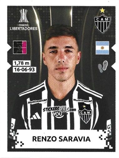Figurina Renzo Saravia - Conmebol Copa Libertadores 2024 n. 147 - Panini