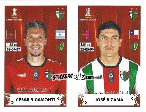 Figurina Cesar Rigamonti / Jose Bizama - Conmebol Copa Libertadores 2024 n. 474 - Panini