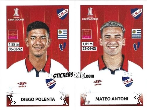 Cromo Diego Polenta / Mateo Antoni - Conmebol Copa Libertadores 2024 n. 491 - Panini