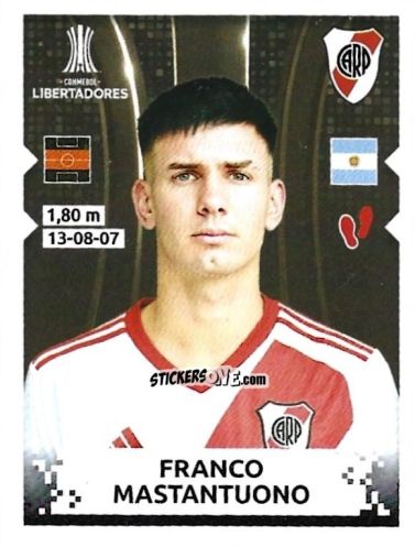 Sticker Franco Mastantuono - Conmebol Copa Libertadores 2024 n. 24 - Panini