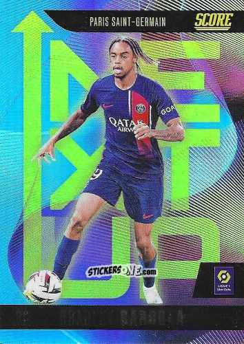 Sticker Bradley Barcola - Score Ligue 1 2023-2024
 n. NU13 - Panini