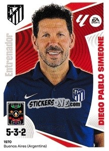 Sticker Entrenador Atlético de Madrid - Diego Pablo Simeone (2) - LaLiga 2024-2025
 n. 72 - Colecciones ESTE