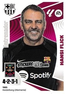 Sticker Entrenador FC Barcelona - Hansi Flick (2) - LaLiga 2024-2025
 n. 102 - Colecciones ESTE