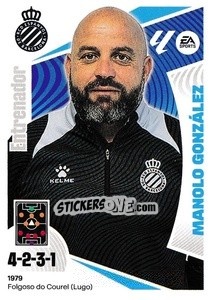 Figurina Entrenador RCD Espanyol - Manolo Gonzalez (2) - LaLiga 2024-2025
 n. 192 - Colecciones ESTE