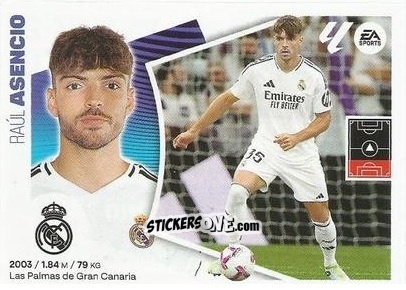 Sticker Raúl Asencio - LaLiga 2024-2025
 n. M29 - Colecciones ESTE