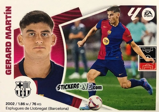 Cromo Gerard Martín (9BIS) - LaLiga 2024-2025
 n. 124 - Colecciones ESTE