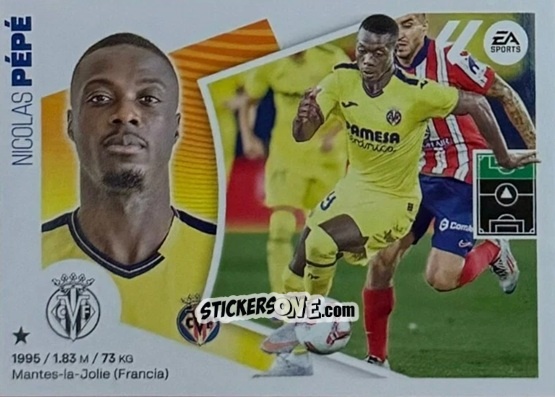 Figurina Nicolas Pépé (20BIS) - LaLiga 2024-2025
 n. 605 - Colecciones ESTE