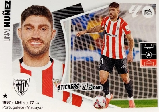 Figurina Nuñez (50) – Athletic Club - LaLiga 2024-2025
 n. 730 - Colecciones ESTE