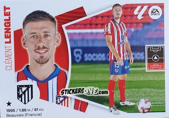 Figurina Lenglet (56) - Atlético de Madrid - LaLiga 2024-2025
 n. 736 - Colecciones ESTE