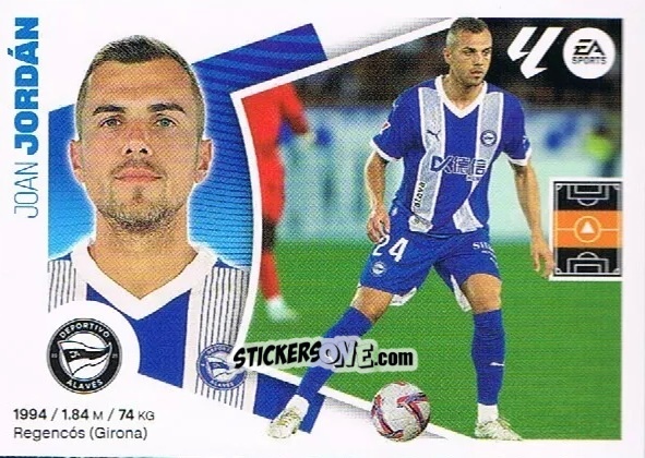 Cromo Jordán (58) - Deportivo Alavés - LaLiga 2024-2025
 n. 738 - Colecciones ESTE