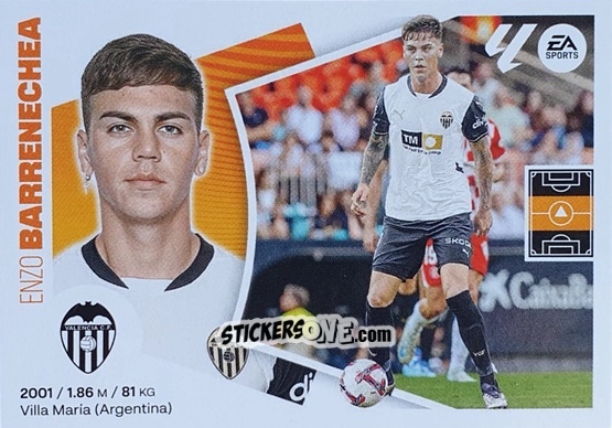 Cromo Barrenechea (59) – Valencia CF - LaLiga 2024-2025
 n. 739 - Colecciones ESTE