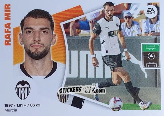 Sticker Rafa Mir (4) - Valencia CF - LaLiga 2024-2025
 n. 684 - Colecciones ESTE