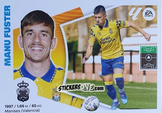 Figurina Manu Fuster Lázaro (15) - UD Las Palmas - LaLiga 2024-2025
 n. 695 - Colecciones ESTE