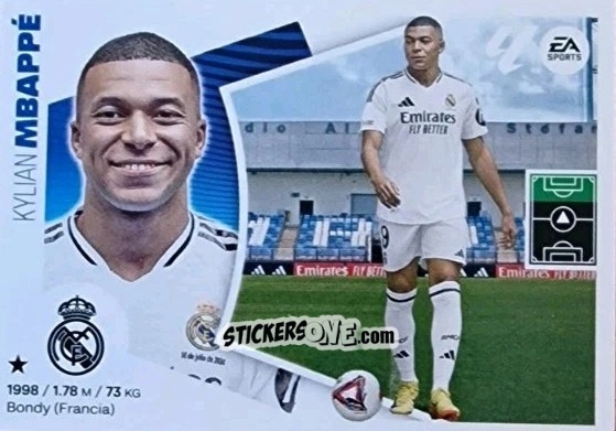 Sticker Kylian Mbappé (20) - Real Madrid CF - LaLiga 2024-2025
 n. 700 - Colecciones ESTE
