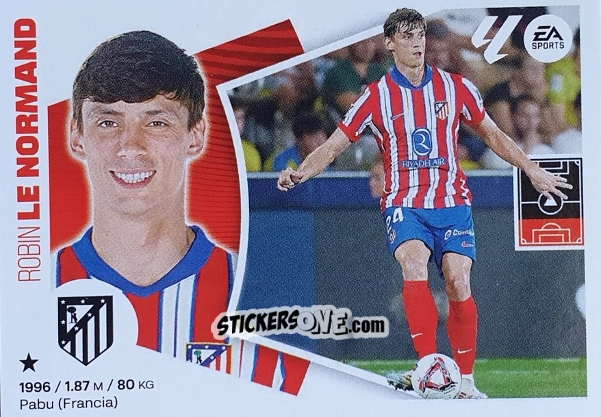 Sticker Robin Le Normand (23) - Atlético de Madrid - LaLiga 2024-2025
 n. 703 - Colecciones ESTE
