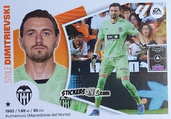 Figurina Stole Dimitrievski (25) - Valencia CF - LaLiga 2024-2025
 n. 705 - Colecciones ESTE