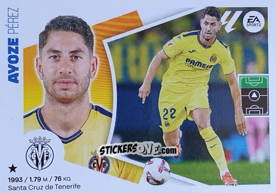 Cromo Ayoze Pérez (28) - Villarreal CF - LaLiga 2024-2025
 n. 708 - Colecciones ESTE