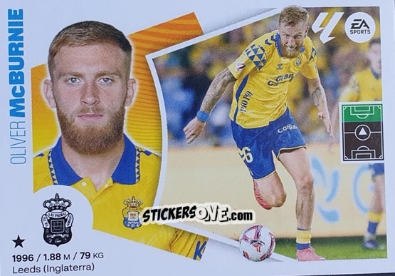 Figurina Oliver McBurnie (29) - UD Las Palmas - LaLiga 2024-2025
 n. 709 - Colecciones ESTE
