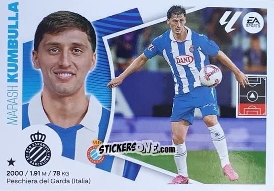 Figurina Marash Kumbulla (34) - RCD Espanyol - LaLiga 2024-2025
 n. 714 - Colecciones ESTE