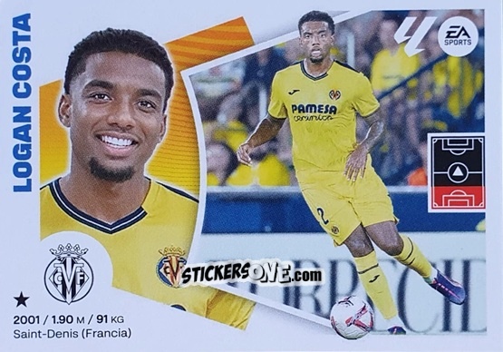 Sticker Logan Costa (41) - Villarreal CF - LaLiga 2024-2025
 n. 721 - Colecciones ESTE