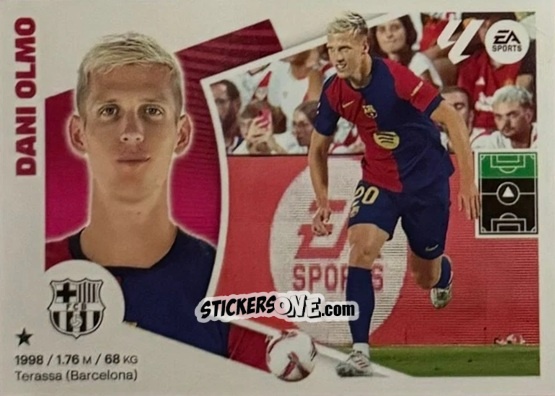 Cromo Dani Olmo (42) - FC Barcelona - LaLiga 2024-2025
 n. 722 - Colecciones ESTE