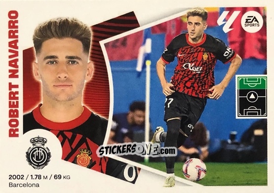 Sticker Robert Navarro (45) - RCD Mallorca - LaLiga 2024-2025
 n. 725 - Colecciones ESTE