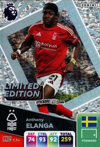 Figurina Anthony Elanga - English Premier League 2024-2025. Adrenalyn XL
 n. LE-AE - Panini