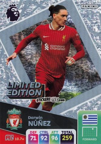 Cromo Darwin Núñez - English Premier League 2024-2025. Adrenalyn XL
 n. LE-DN - Panini