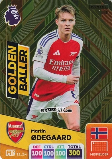 Figurina Martin Ødegaard - English Premier League 2024-2025. Adrenalyn XL
 n. 1 - Panini